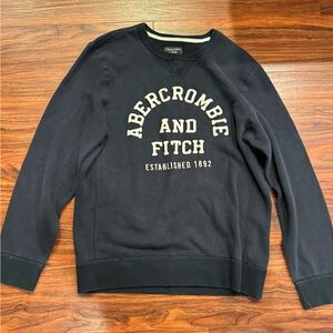 Abercrombie & Fitch Navy Blue Crewneck Sweater Classic Style